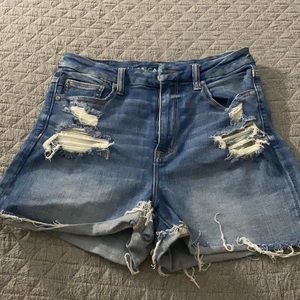 American Eagle curvy high rise shortie jean shorts